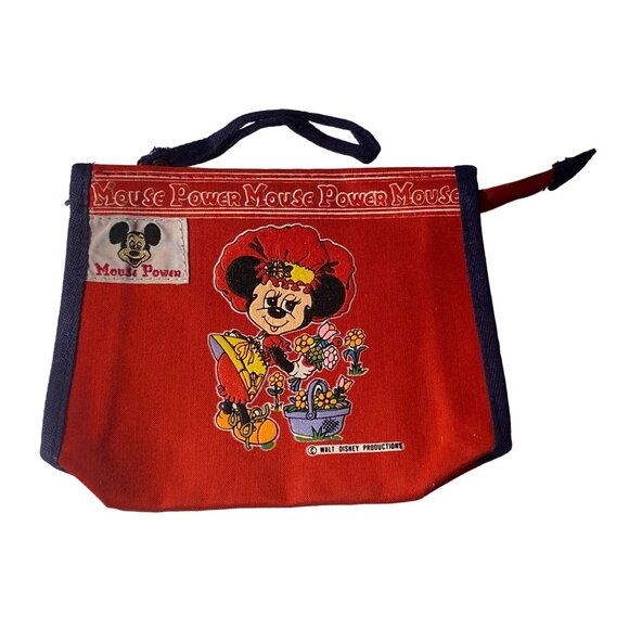 WALT DISNEY Other - Walt Disney Minnie MOUSE POWER Red Wristlet Hand Bag Purse MISSING ZIP PULL vtg